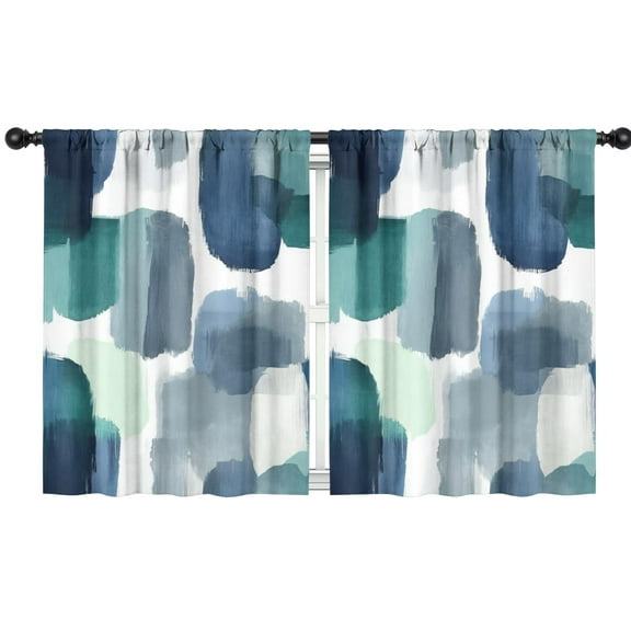 Blackout Kids Curtains,Blue and Grey Abstract Art Artwork Childrens Insulated Curtains Set Of 2,Bedroom Essentials,Toddler Room Decor 42x54in(106x137cm)