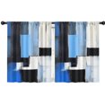 thumbnail image 1 of Blackout Kids Curtains,Blue and Grey Abstract Art Artwork Childrens Insulated Curtains Set Of 2,Bedroom Essentials,Toddler Room Decor 42x54in(106x137cm), 1 of 4