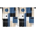 thumbnail image 1 of Blackout Kids Curtains,Blue and Grey Abstract Art Artwork Childrens Insulated Curtains Set Of 2,Bedroom Essentials,Toddler Room Decor 52x63in(132x160cm), 1 of 4