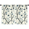 thumbnail image 1 of Blackout Kids Curtains,Blue Leaves Pattern Childrens Insulated Curtains Set Of 2,Bedroom Essentials,Toddler Room Decor 42x63in(106x160cm), 1 of 4