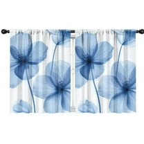 Blackout Kids Curtains,Blue Pioneer Flower Childrens Insulated Curtains Set Of 2,Bedroom Essentials,Toddler Room Decor 42x54in(106x137cm)