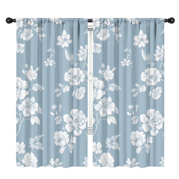 Blackout Kids Curtains,Blue Pioneer Flower Childrens Insulated Curtains Set Of 2,Bedroom Essentials,Toddler Room Decor 42x84in(106x213cm)
