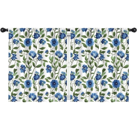 Blackout Kids Curtains,Blue Pioneer Flower Childrens Insulated Curtains Set Of 2,Bedroom Essentials,Toddler Room Decor 52x63in(132x160cm)