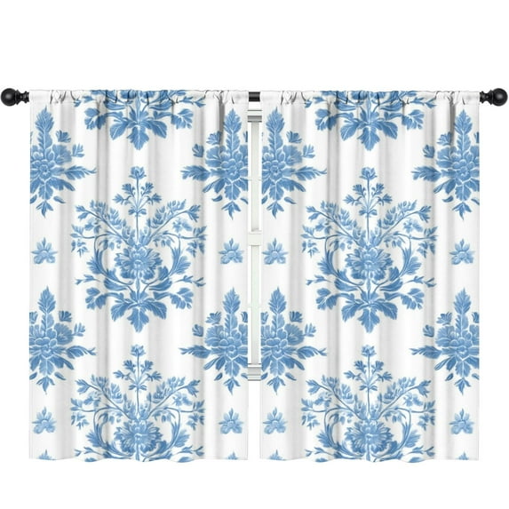 Blackout Kids Curtains,Blue Pioneer Flower Childrens Insulated Curtains Set Of 2,Bedroom Essentials,Toddler Room Decor 52x84in(132x213cm)