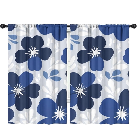 Blackout Kids Curtains,Blue Pioneer Flower Childrens Insulated Curtains Set Of 2,Bedroom Essentials,Toddler Room Decor 52x84in(132x213cm)