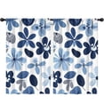 thumbnail image 1 of Blackout Kids Curtains,Blue Pioneer Flower Childrens Insulated Curtains Set Of 2,Bedroom Essentials,Toddler Room Decor 52x84in(132x213cm), 1 of 4