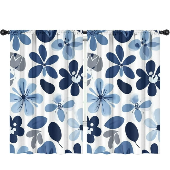 Blackout Kids Curtains,Blue Pioneer Flower Childrens Insulated Curtains Set Of 2,Bedroom Essentials,Toddler Room Decor 52x84in(132x213cm)