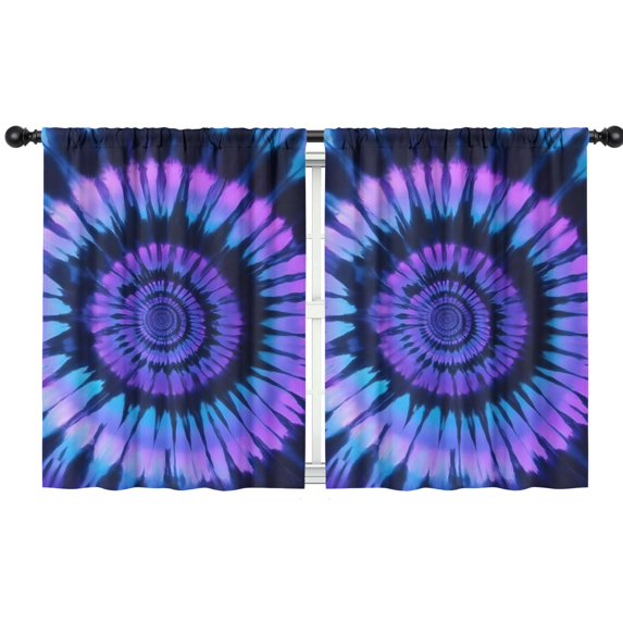 Blackout Kids Curtains,Blue Purple Tie Dye Mandala Pattern Childrens Insulated Curtains Set Of 2,Bedroom Essentials,Toddler Room Decor 42"x54"