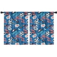 thumbnail image 1 of Blackout Kids Curtains,Blue Soccer Elements Pattern Childrens Insulated Curtains Set Of 2,Bedroom Essentials,Toddler Room Decor 42"x54", 1 of 5