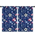 thumbnail image 1 of Blackout Kids Curtains,Blue Soccer Elements Pattern Childrens Insulated Curtains Set Of 2,Bedroom Essentials,Toddler Room Decor 52"x84", 1 of 5