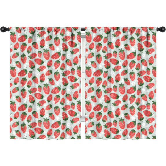 Blackout Kids Curtains,Blue Strawberry Plants Fruit Childrens Insulated Curtains Set Of 2,Bedroom Essentials,Toddler Room Decor 42x63in(106x160cm)