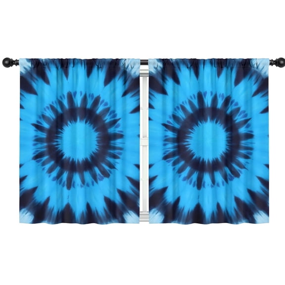 Blackout Kids Curtains,Blue Tie Dye Spiral Pattern Childrens Insulated Curtains Set Of 2,Bedroom Essentials,Toddler Room Decor 42"x54"