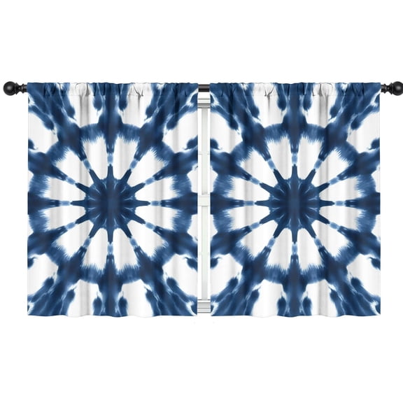 Blackout Kids Curtains,Blue Tie Dye Star Pattern Childrens Insulated Curtains Set Of 2,Bedroom Essentials,Toddler Room Decor 42"x54"