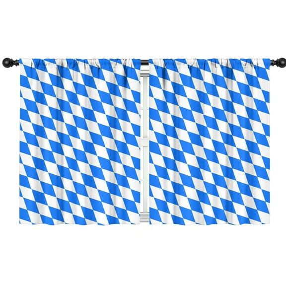 Blackout Kids Curtains,Blue White Checkerboard Checkered Pattern Childrens Insulated Curtains Set Of 2,Bedroom Essentials,Toddler Room Decor 42"x54"