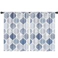 thumbnail image 1 of Blackout Kids Curtains,Blue and White Geometric Quatrefoil Pattern Childrens Insulated Curtains Set Of 2,Bedroom Essentials,Toddler Room Decor 42x63in(106x160cm), 1 of 5