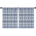 thumbnail image 1 of Blackout Kids Curtains,Blue and White Geometric Striped Pattern Childrens Insulated Curtains Set Of 2,Bedroom Essentials,Toddler Room Decor 42x54in(106x137cm), 1 of 5
