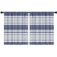 thumbnail image 1 of Blackout Kids Curtains,Blue and White Geometric Striped Pattern Childrens Insulated Curtains Set Of 2,Bedroom Essentials,Toddler Room Decor 42x54in(106x137cm), 1 of 5