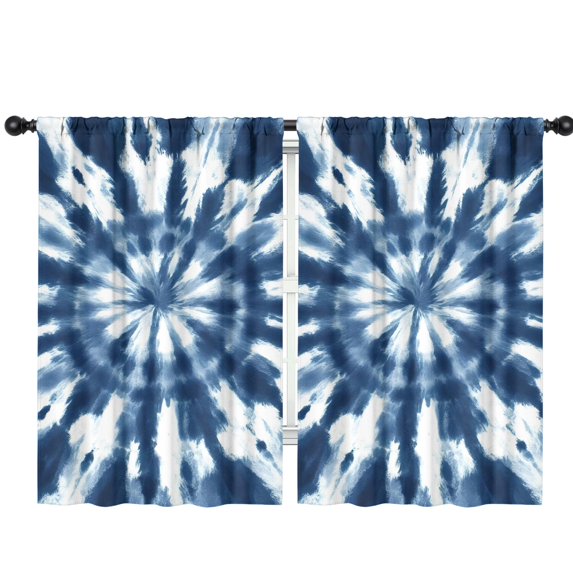 Blackout Kids Curtains,Blue White Tie Dye Mandala Pattern Childrens Insulated Curtains Set Of 2,Bedroom Essentials,Toddler Room Decor 42"x63"