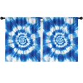thumbnail image 1 of Blackout Kids Curtains,Blue White Tie Dye Spiral Pattern Childrens Insulated Curtains Set Of 2,Bedroom Essentials,Toddler Room Decor 52"x63", 1 of 5
