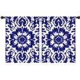 thumbnail image 1 of Blackout Kids Curtains,Blue and White Pioneer Flower Childrens Insulated Curtains Set Of 2,Bedroom Essentials,Toddler Room Decor 42x54in(106x137cm), 1 of 4
