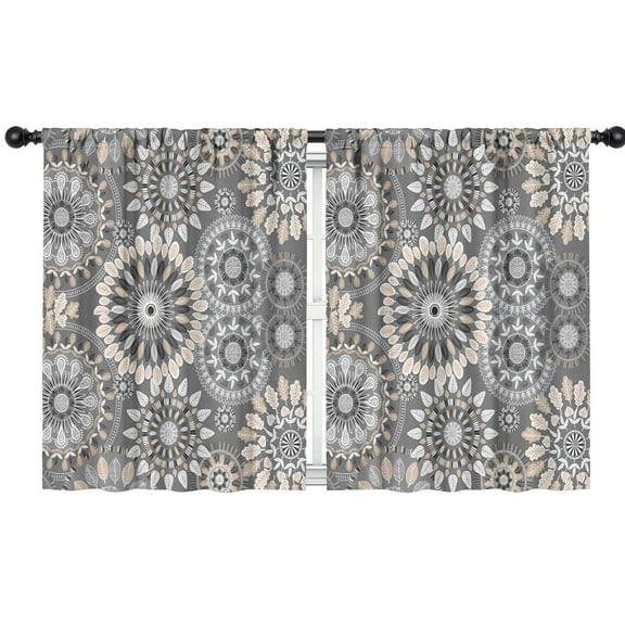 Blackout Kids Curtains,Boho Bohemia Flower Childrens Insulated Curtains Set Of 2,Bedroom Essentials,Toddler Room Decor 42"x54"(106x137cm)