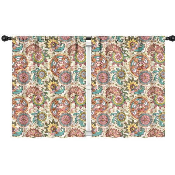 Blackout Kids Curtains,Boho Bohemia Flower Childrens Insulated Curtains Set Of 2,Bedroom Essentials,Toddler Room Decor 42"x54"(106x137cm)