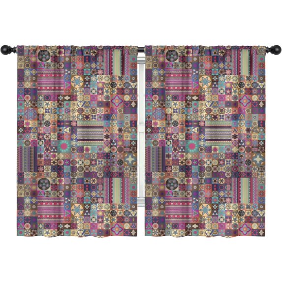 Blackout Kids Curtains,Boho Bohemia Flower Childrens Insulated Curtains Set Of 2,Bedroom Essentials,Toddler Room Decor 42"x63"(106x160cm)
