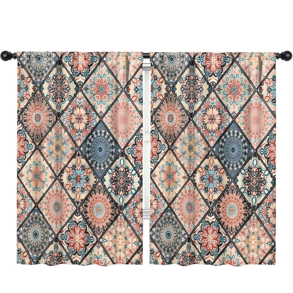 Blackout Kids Curtains,Boho Bohemia Flower Childrens Insulated Curtains Set Of 2,Bedroom Essentials,Toddler Room Decor 52"x84"(132x213cm)