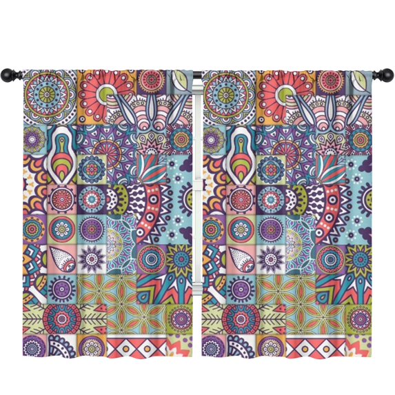 Blackout Kids Curtains,Boho Bohemia Flower Childrens Insulated Curtains Set Of 2,Bedroom Essentials,Toddler Room Decor 52"x84"(132x213cm)