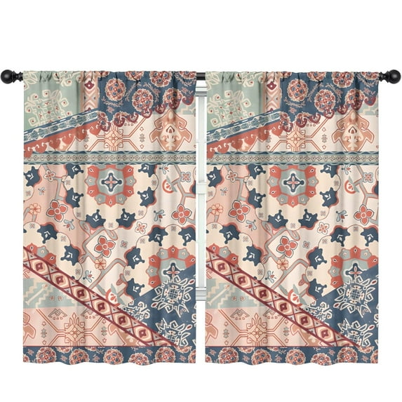 Blackout Kids Curtains,Multicolor Ethnic Patchwork Pattern Childrens Insulated Curtains Set Of 2,Bedroom Essentials,Toddler Room Decor 52x84in(132x213cm)