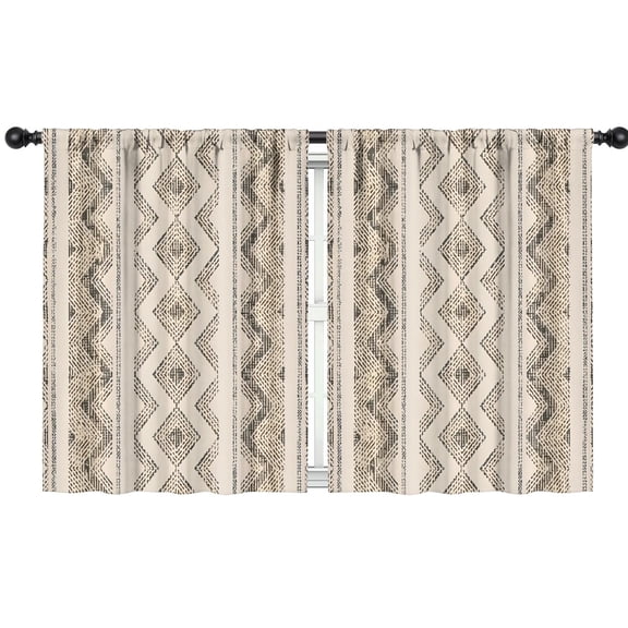 Blackout Kids Curtains,Boho Bohemia Geometric Line Art Childrens Insulated Curtains Set Of 2,Bedroom Essentials,Toddler Room Decor 42"x54"(106x137cm)
