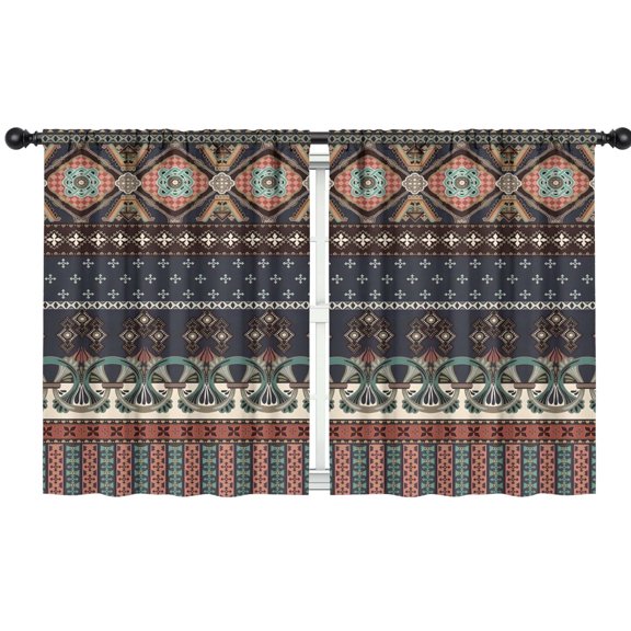Blackout Kids Curtains,Boho Bohemia Geometric Line Art Childrens Insulated Curtains Set Of 2,Bedroom Essentials,Toddler Room Decor 42"x54"(106x137cm)