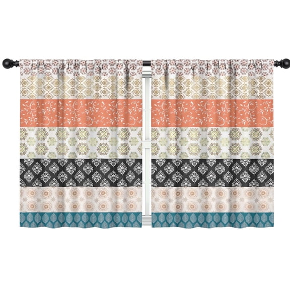 Blackout Kids Curtains,Boho Bohemia Geometric Line Art Childrens Insulated Curtains Set Of 2,Bedroom Essentials,Toddler Room Decor 42"x54"(106x137cm)