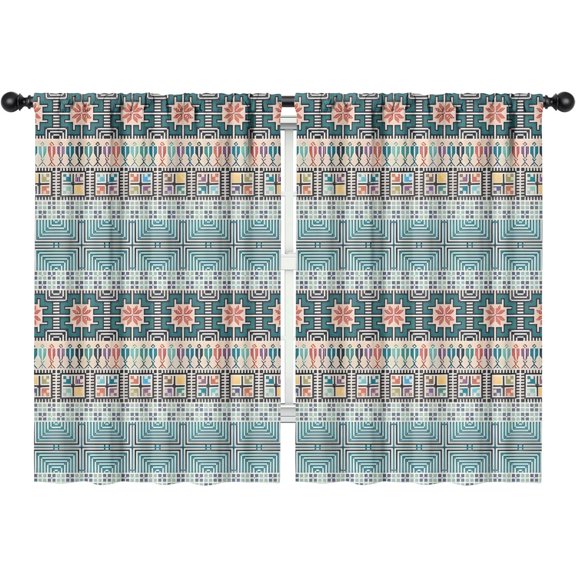 Blackout Kids Curtains,Boho Bohemia Geometric Line Art Childrens Insulated Curtains Set Of 2,Bedroom Essentials,Toddler Room Decor 42"x63"(106x160cm)
