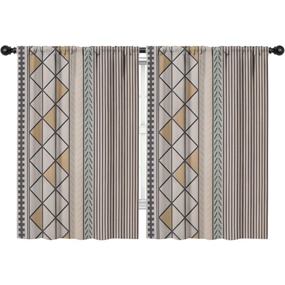 Blackout Kids Curtains,Boho Bohemia Geometric Line Art Childrens Insulated Curtains Set Of 2,Bedroom Essentials,Toddler Room Decor 42"x63"(106x160cm)