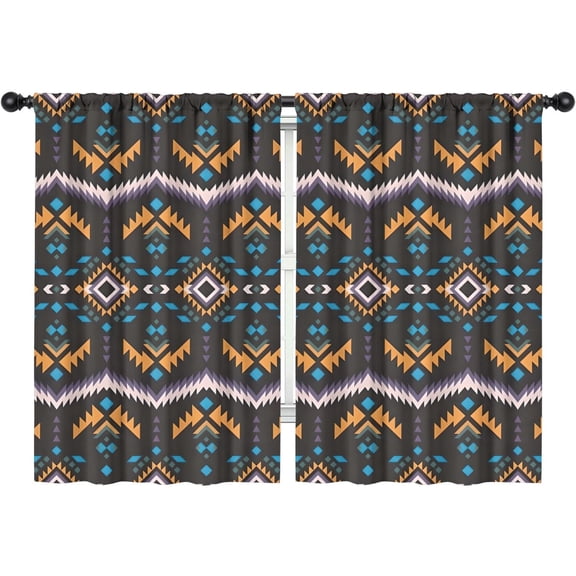 Blackout Kids Curtains,Boho Bohemia Geometric Line Art Childrens Insulated Curtains Set Of 2,Bedroom Essentials,Toddler Room Decor 42"x63"(106x160cm)