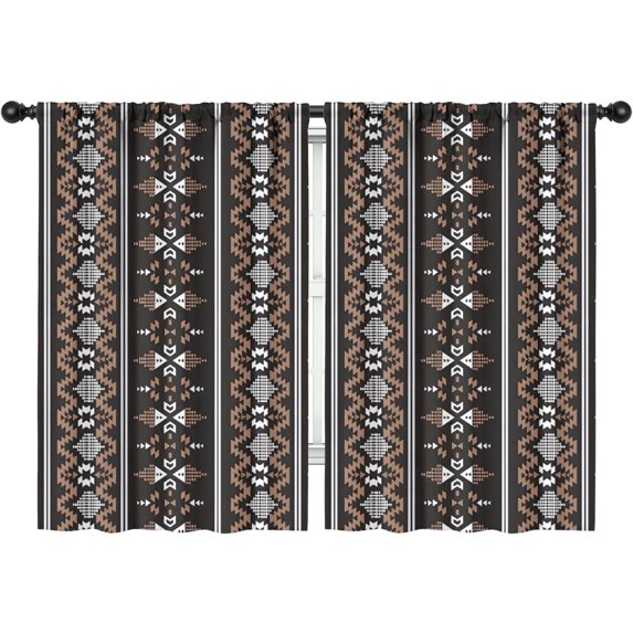 Blackout Kids Curtains,Boho Bohemia Geometric Line Art Childrens Insulated Curtains Set Of 2,Bedroom Essentials,Toddler Room Decor 42"x63"(106x160cm)