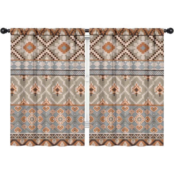 Blackout Kids Curtains,Boho Bohemia Geometric Line Art Childrens Insulated Curtains Set Of 2,Bedroom Essentials,Toddler Room Decor 42"x63"(106x160cm)