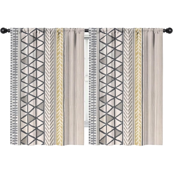 Blackout Kids Curtains,Boho Bohemia Geometric Line Art Childrens Insulated Curtains Set Of 2,Bedroom Essentials,Toddler Room Decor 42"x63"(106x160cm)