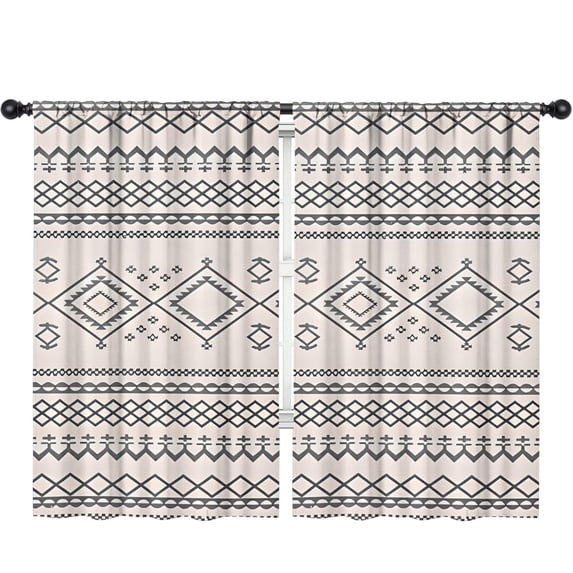 Blackout Kids Curtains,Geometric Diamond Striped Pattern Childrens Insulated Curtains Set Of 2,Bedroom Essentials,Toddler Room Decor 52x84in(132x213cm)