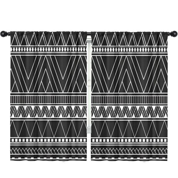 Blackout Kids Curtains,Boho Bohemia Geometric Line Art Childrens Insulated Curtains Set Of 2,Bedroom Essentials,Toddler Room Decor 52"x84"(132x213cm)
