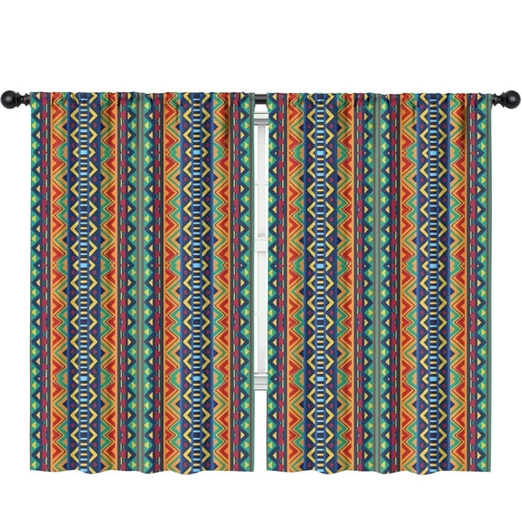 Blackout Kids Curtains,Boho Bohemia Geometric Line Art Childrens Insulated Curtains Set Of 2,Bedroom Essentials,Toddler Room Decor 52"x84"(132x213cm)
