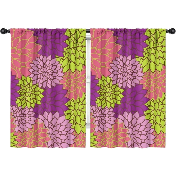 Blackout Kids Curtains,Boho Bohemia Pioneer Flower Art Childrens Insulated Curtains Set Of 2,Bedroom Essentials,Toddler Room Decor 42"x63"(106x160cm)