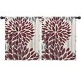 thumbnail image 1 of Blackout Kids Curtains,Red and Gray Floral Pattern Childrens Insulated Curtains Set Of 2,Bedroom Essentials,Toddler Room Decor 52x63in(132x160cm), 1 of 5