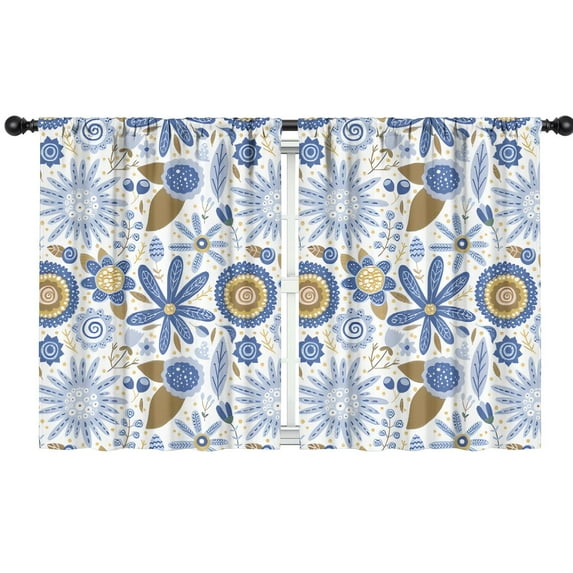 Blackout Kids Curtains,Boho Bohemia Pioneer Flower Childrens Insulated Curtains Set Of 2,Bedroom Essentials,Toddler Room Decor 42"x54"(106x137cm)