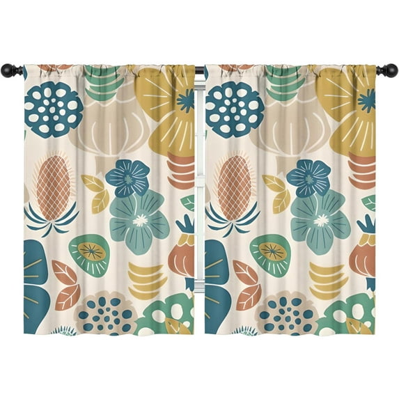 Blackout Kids Curtains,Boho Bohemia Pioneer Flower Childrens Insulated Curtains Set Of 2,Bedroom Essentials,Toddler Room Decor 42"x63"(106x160cm)