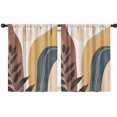 thumbnail image 1 of Blackout Kids Curtains,Brown Boho Geometric and Plant Pattern Childrens Insulated Curtains Set Of 2,Bedroom Essentials,Toddler Room Decor 42x54in(106x137cm), 1 of 5