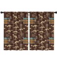 thumbnail image 1 of Blackout Kids Curtains,Brown Cartoon Dinosaurs Fossils Pattern Childrens Insulated Curtains Set Of 2,Bedroom Essentials,Toddler Room Decor 42"x63", 1 of 5
