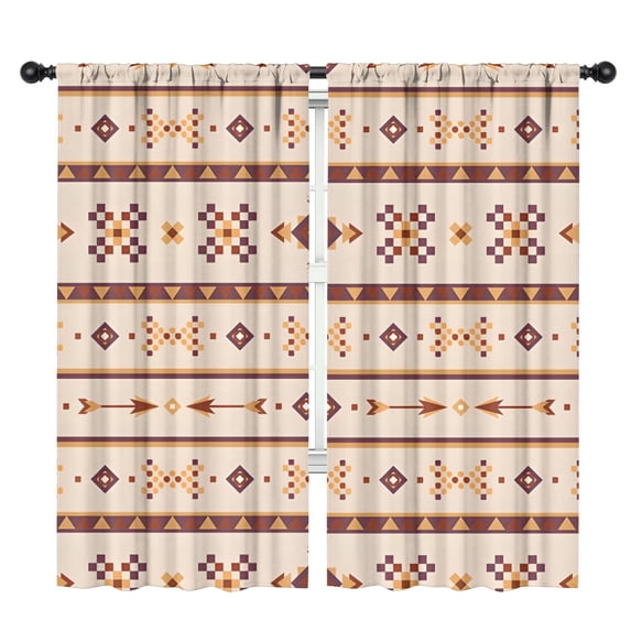 Blackout Kids Curtains,Brown Ethnic Arrow Pattern Childrens Insulated Curtains Set Of 2,Bedroom Essentials,Toddler Room Decor 42x84in(106x213cm)