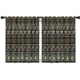 thumbnail image 1 of Blackout Kids Curtains,Brown Geometric Triangle Square Pattern Childrens Insulated Curtains Set Of 2,Bedroom Essentials,Toddler Room Decor 42x54in(106x137cm), 1 of 5